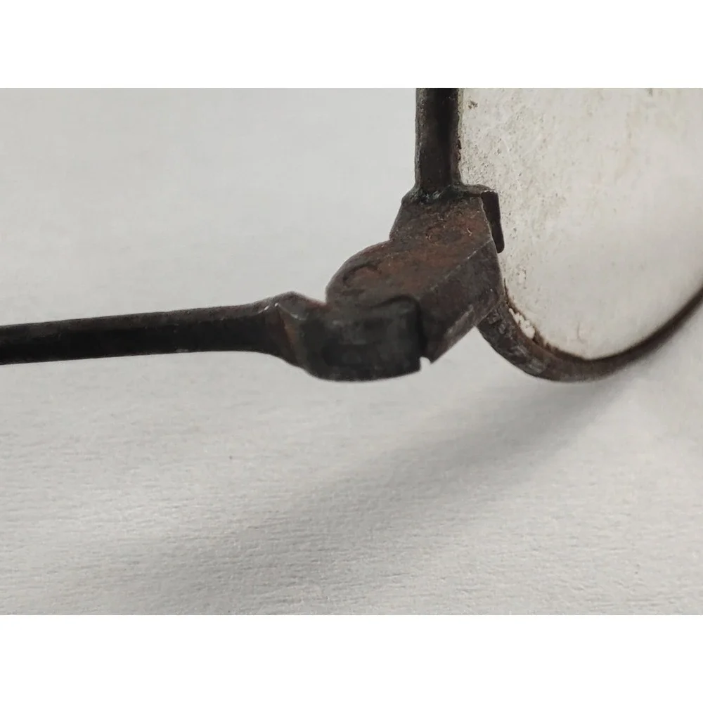 Antique Victorian Oval Spectacles Steel Wire Frame Saddle Bridge Civil War‎ Era